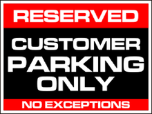 Yard Sign Template for Reserved Customer Parking Only